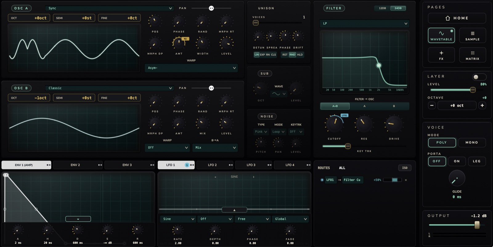 nob wavetable oscillators and filtering